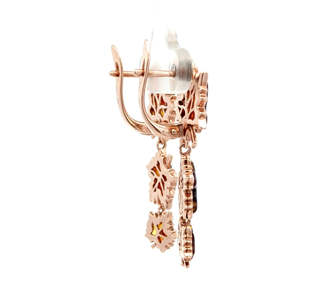Natural Baltic Amber Maple Leaf Drop Earrings