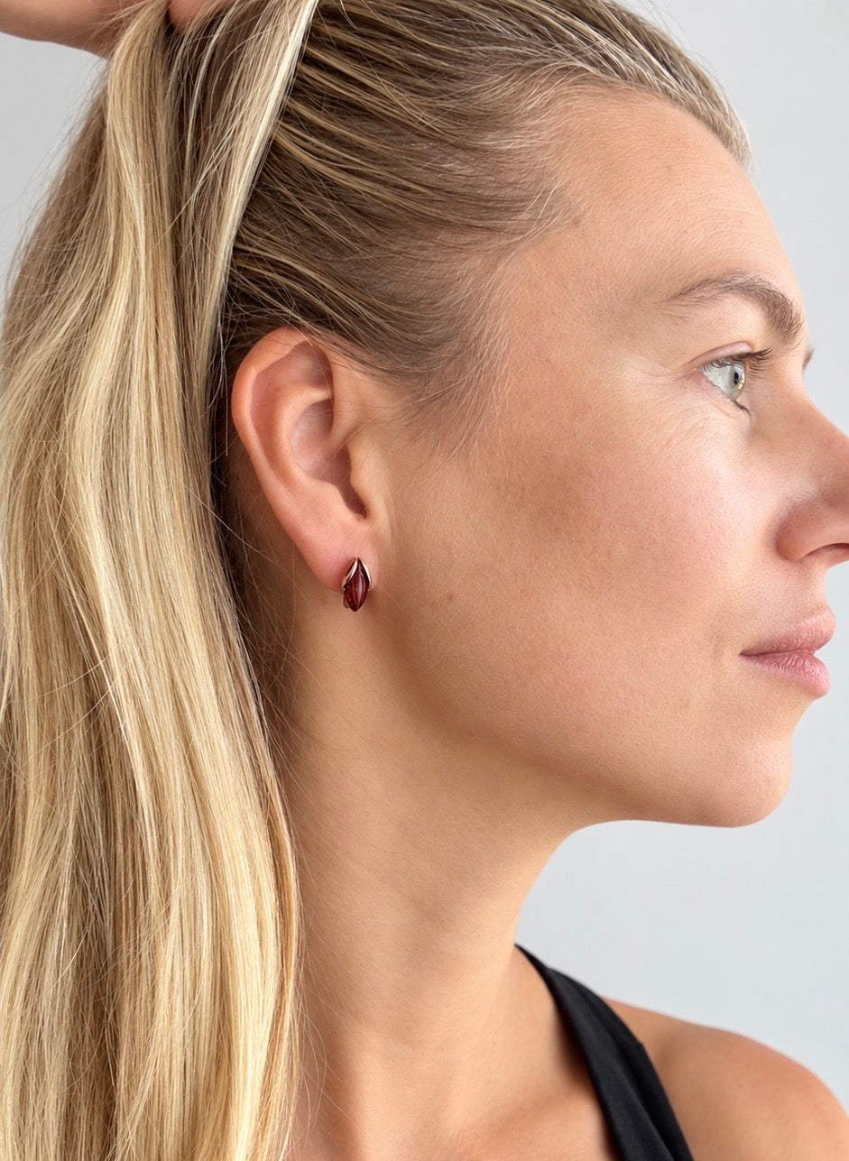 Petite Baltic Amber Leverback Earrings