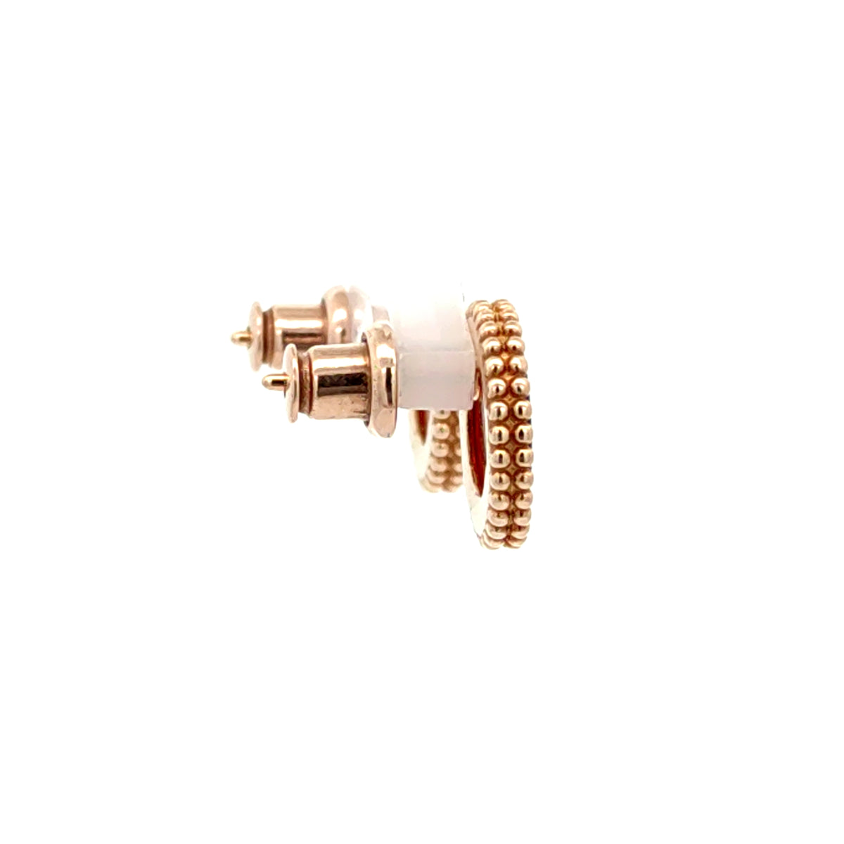 Natural Baltic Amber Round Stud Earrings, 925 Sterling Silver, 14K Rose Gold Plated, Nickel Free
