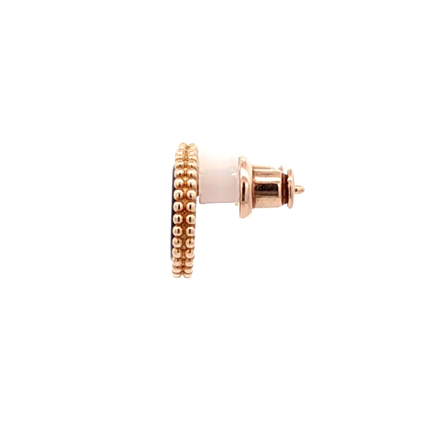 Natural Baltic Amber Round Stud Earrings, 925 Sterling Silver, 14K Rose Gold Plated, Nickel Free
