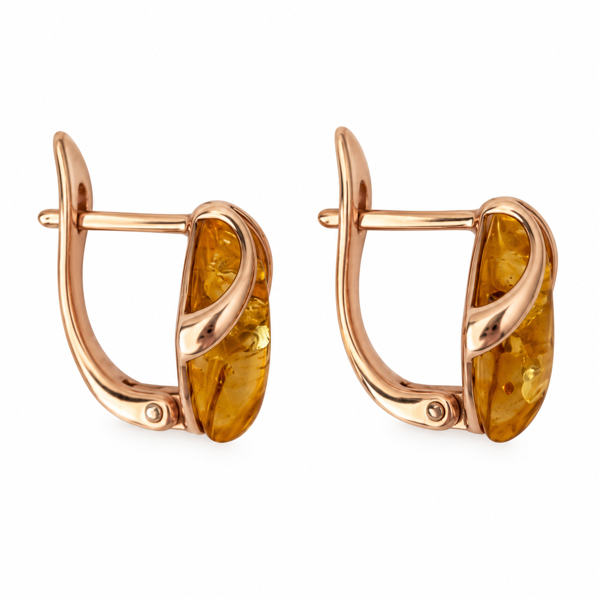 Petite Baltic Amber Leverback Earrings
