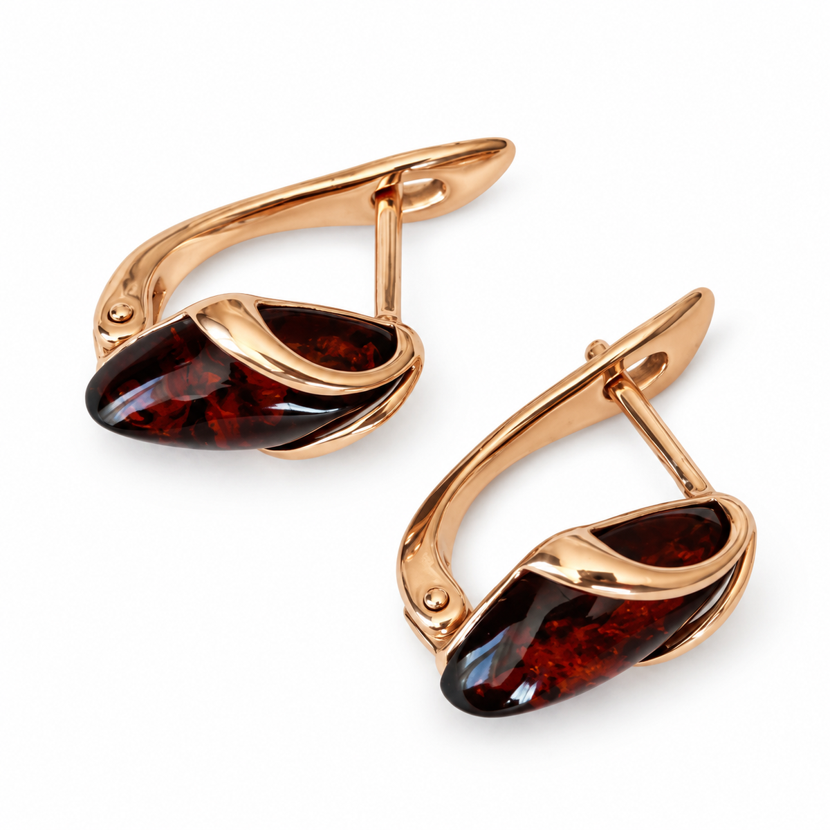 Petite Baltic Amber Leverback Earrings