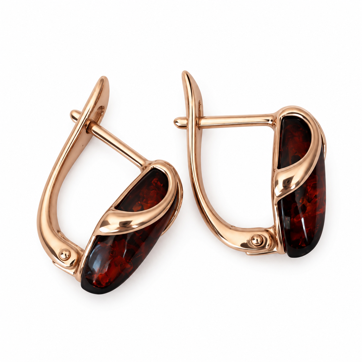 Petite Baltic Amber Leverback Earrings