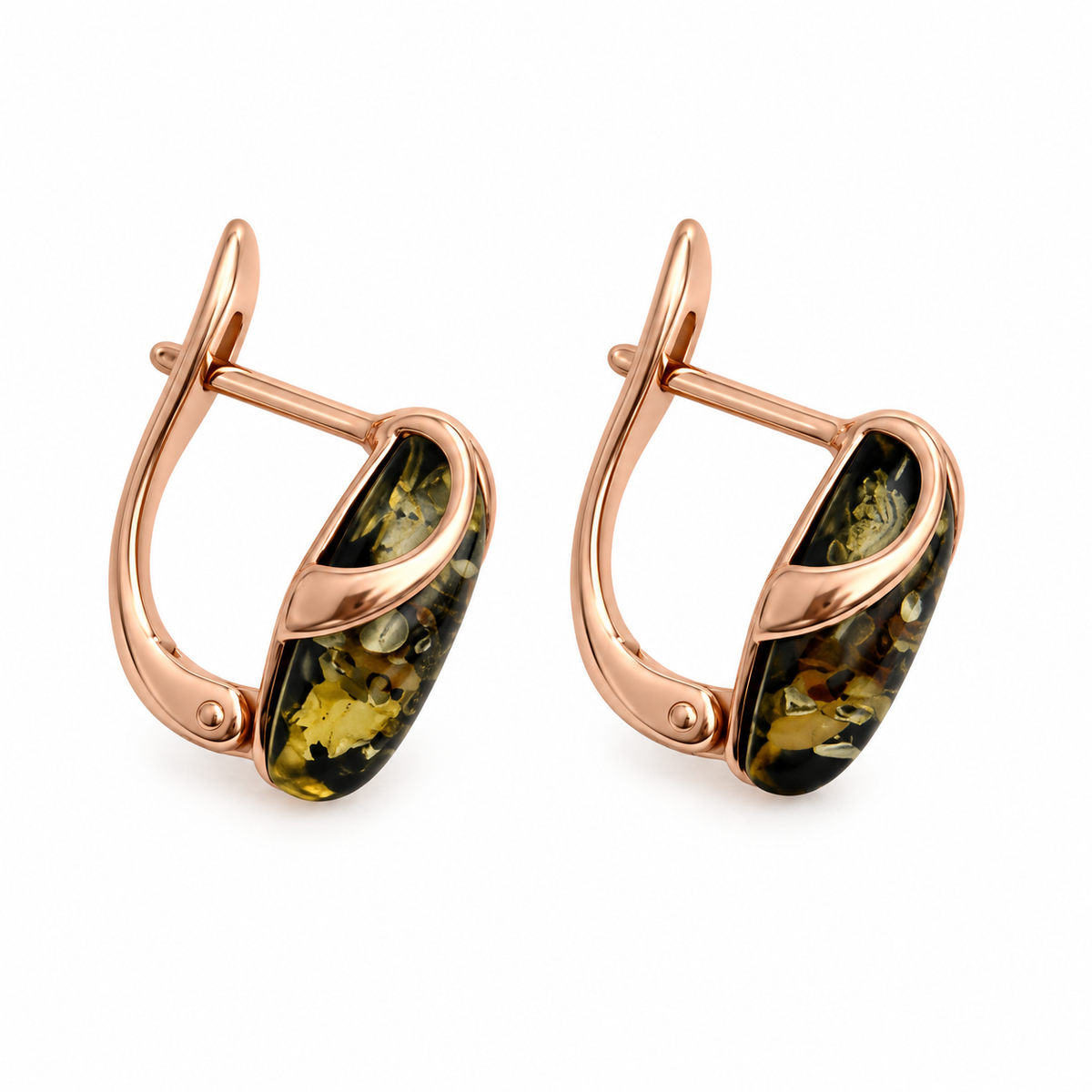 Petite Baltic Amber Leverback Earrings