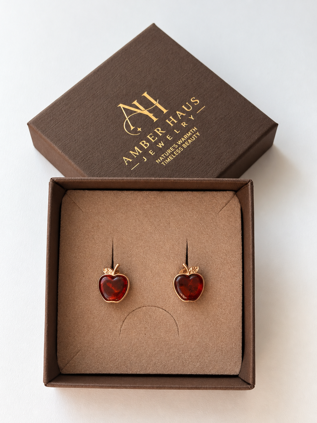Petite Baltic Amber Apple Stud Earrings