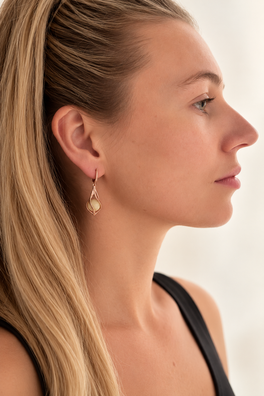 Sculptural Baltic Amber Drop Earrings