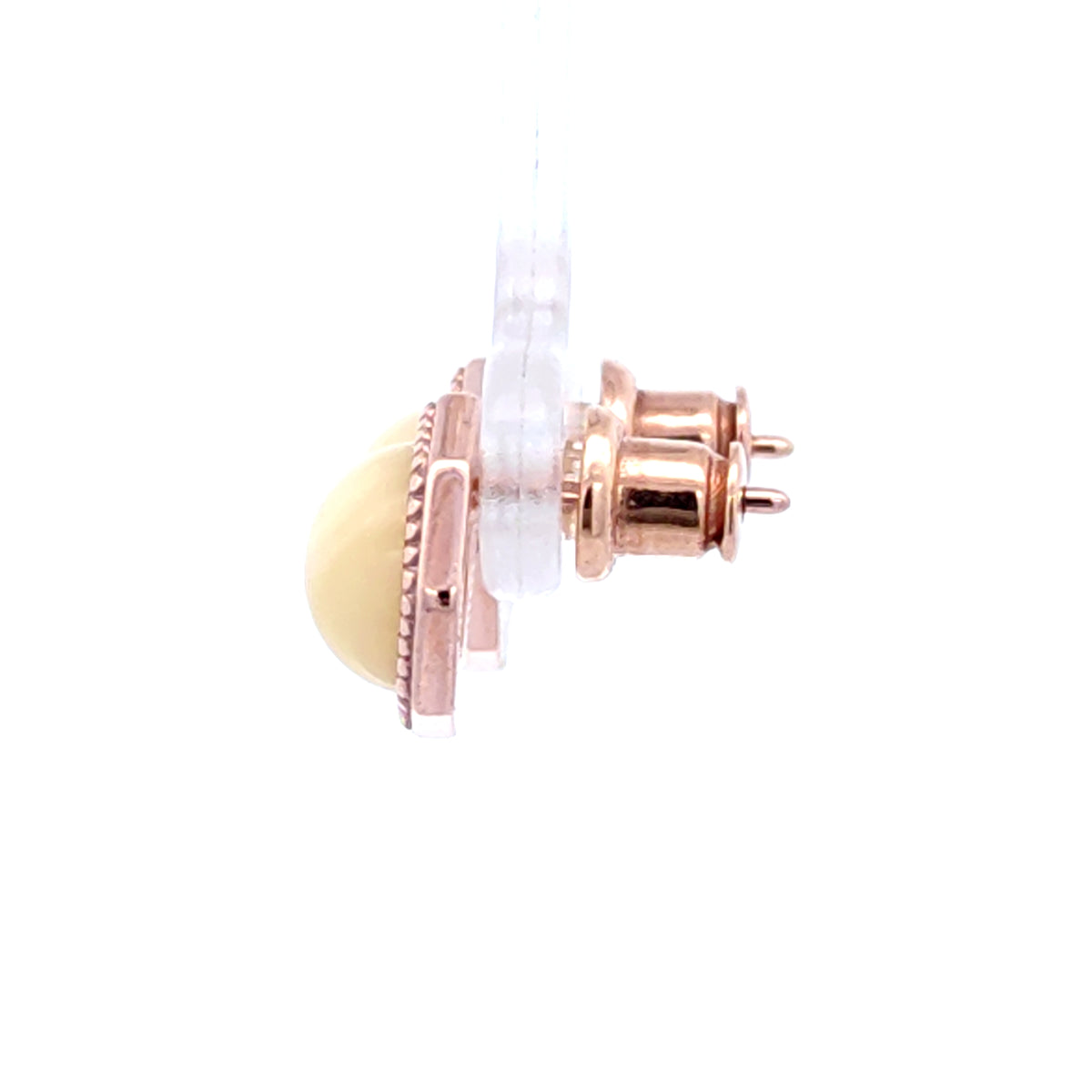 Natural Baltic Amber Women Stud Earrings, 925 Sterling Silver, 14K Rose Gold Plated, Nickel Free