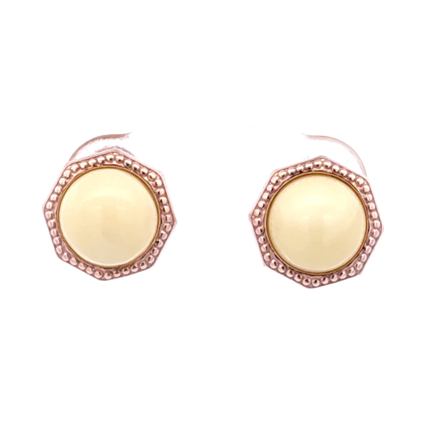 Natural Baltic Amber Women Stud Earrings, 925 Sterling Silver, 14K Rose Gold Plated, Nickel Free