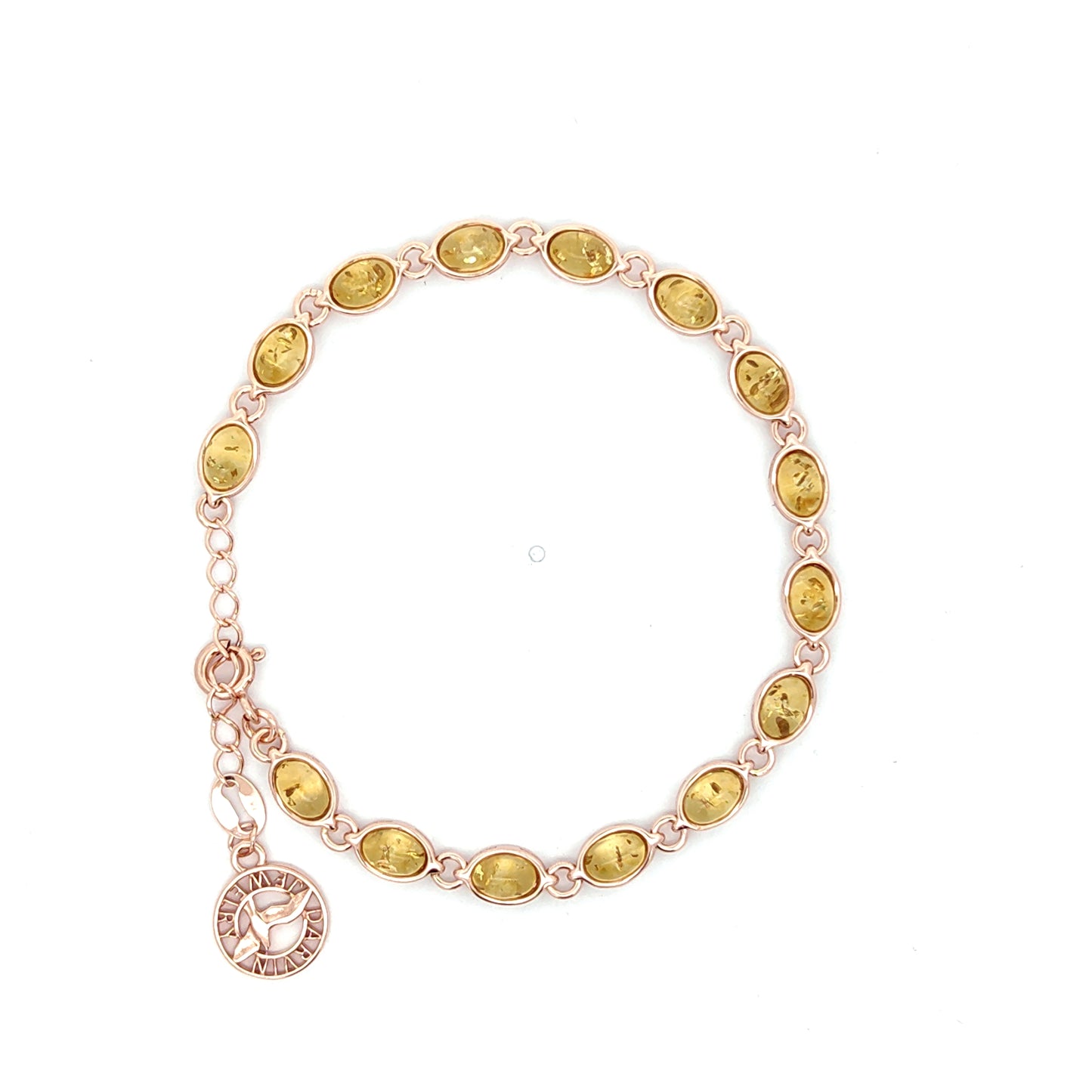 Natural Baltic Amber Bracelet in 925 Sterling Silver