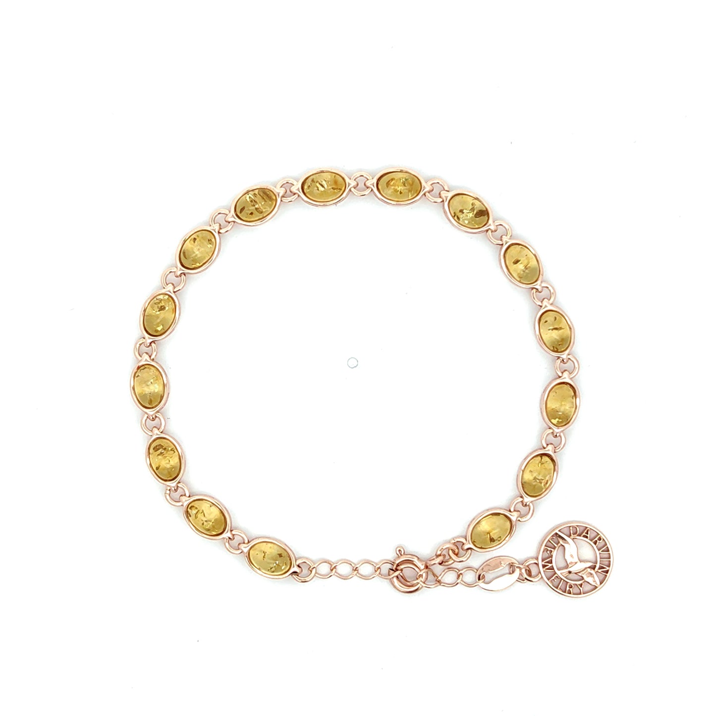 Natural Baltic Amber Bracelet in 925 Sterling Silver