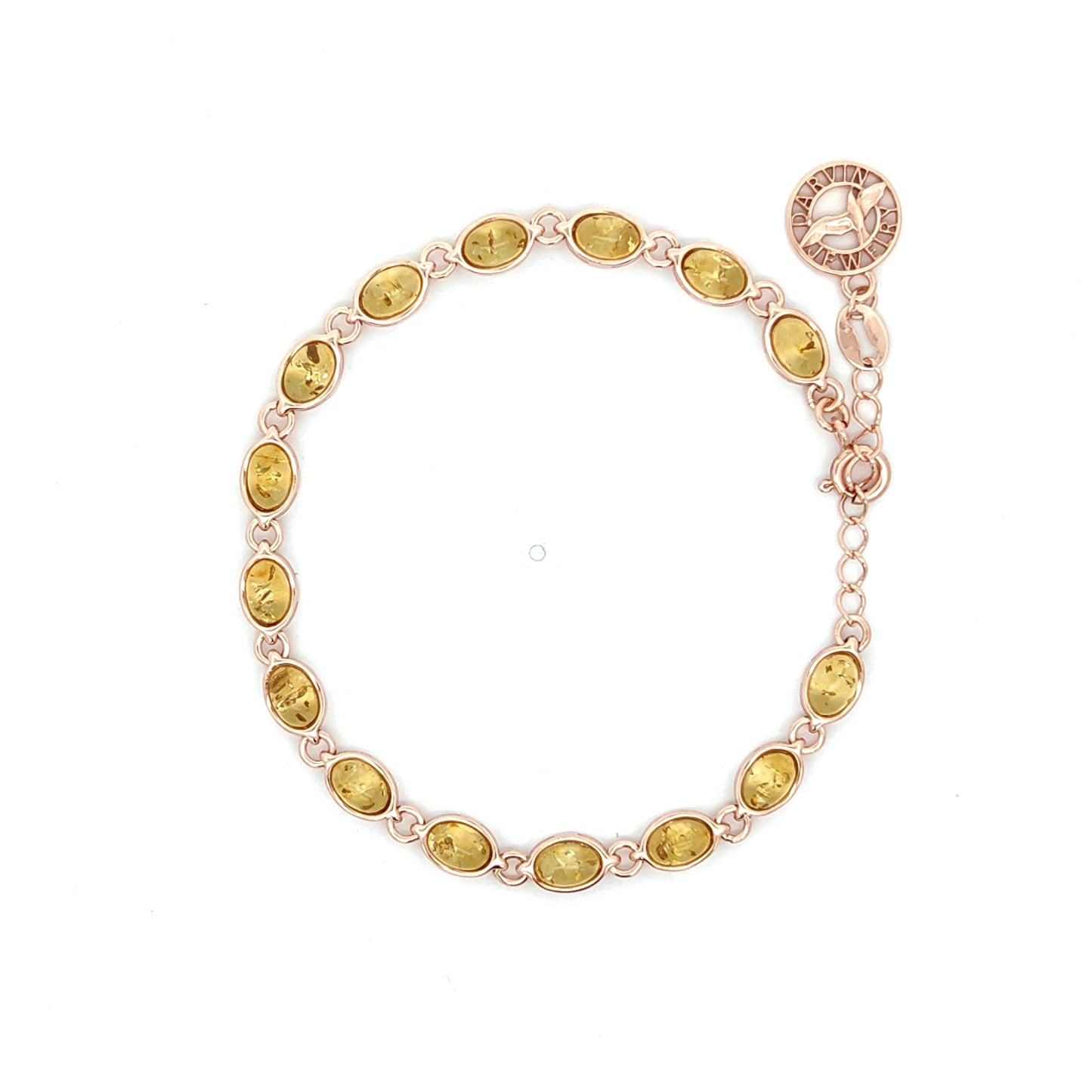 Natural Baltic Amber Bracelet in 925 Sterling Silver