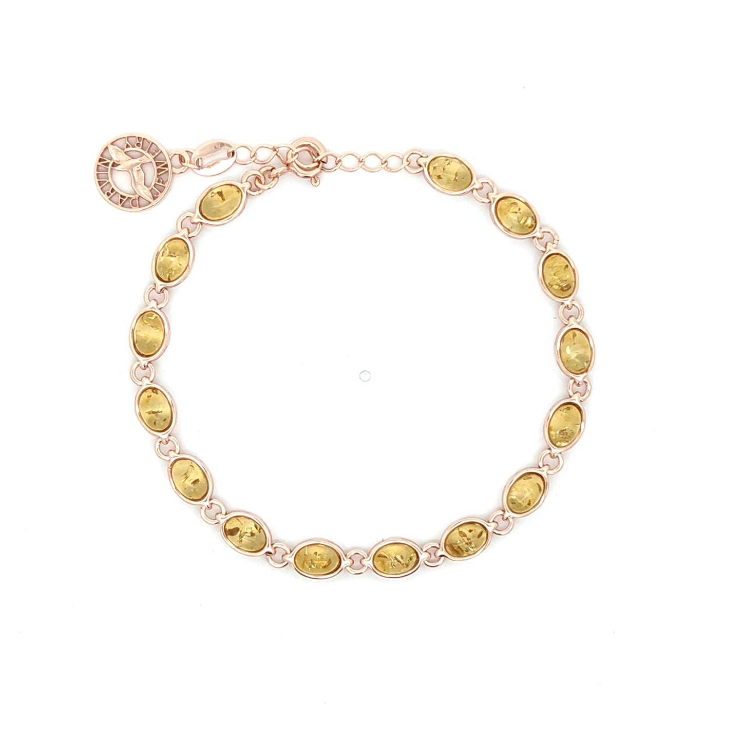 Natural Baltic Amber Bracelet in 925 Sterling Silver