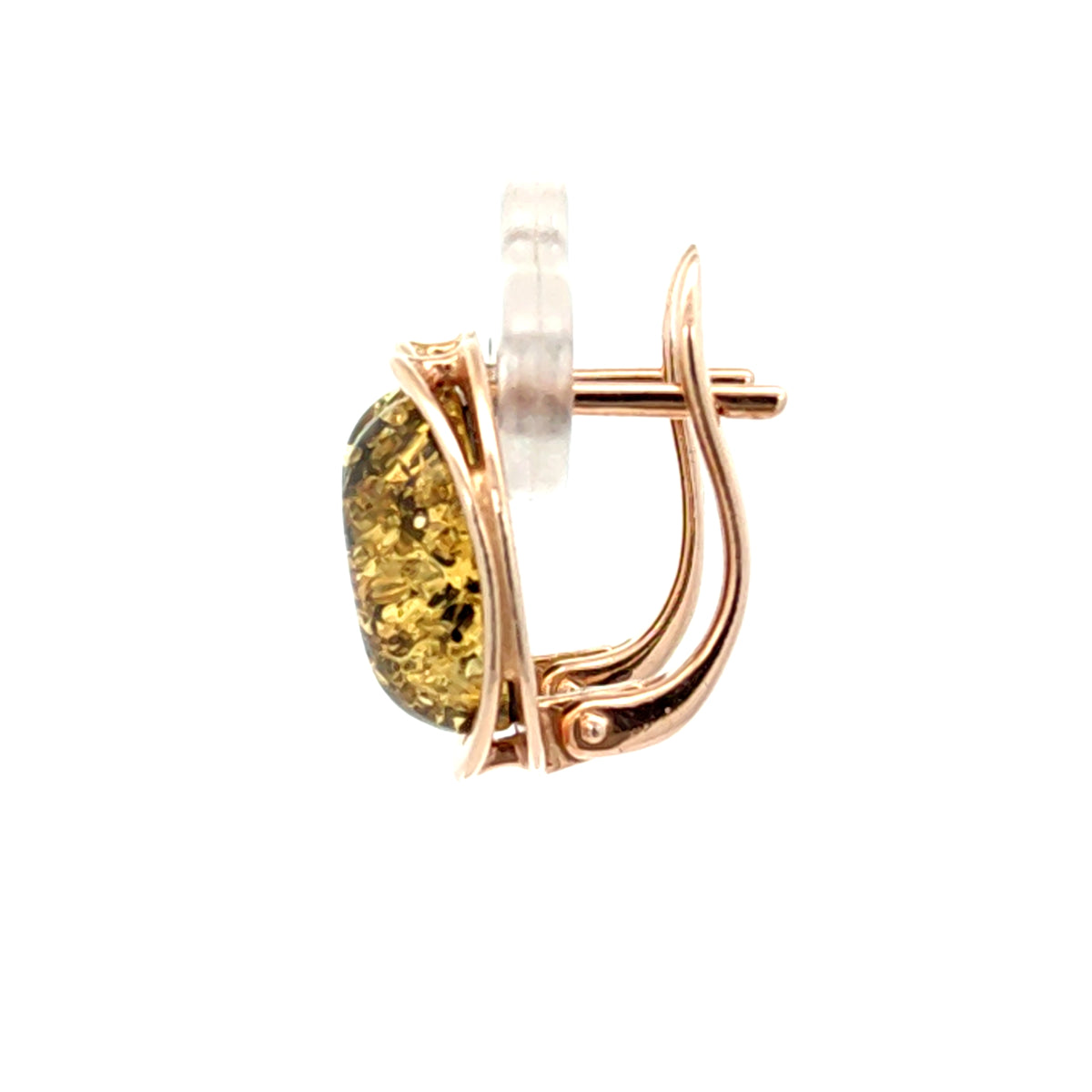 Petite Green Baltic Amber Oval Earrings