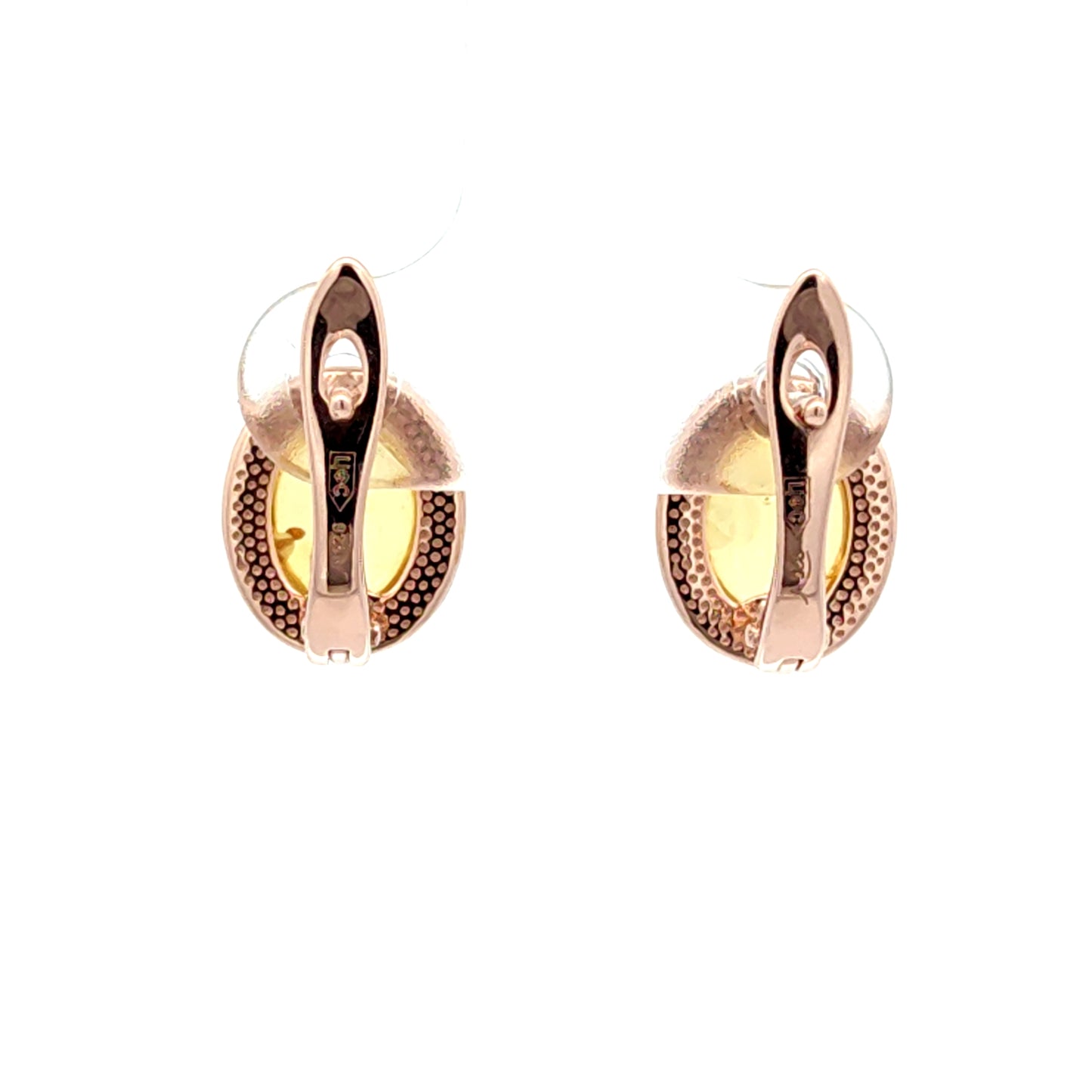 Honey Baltic Amber Oval Earrings