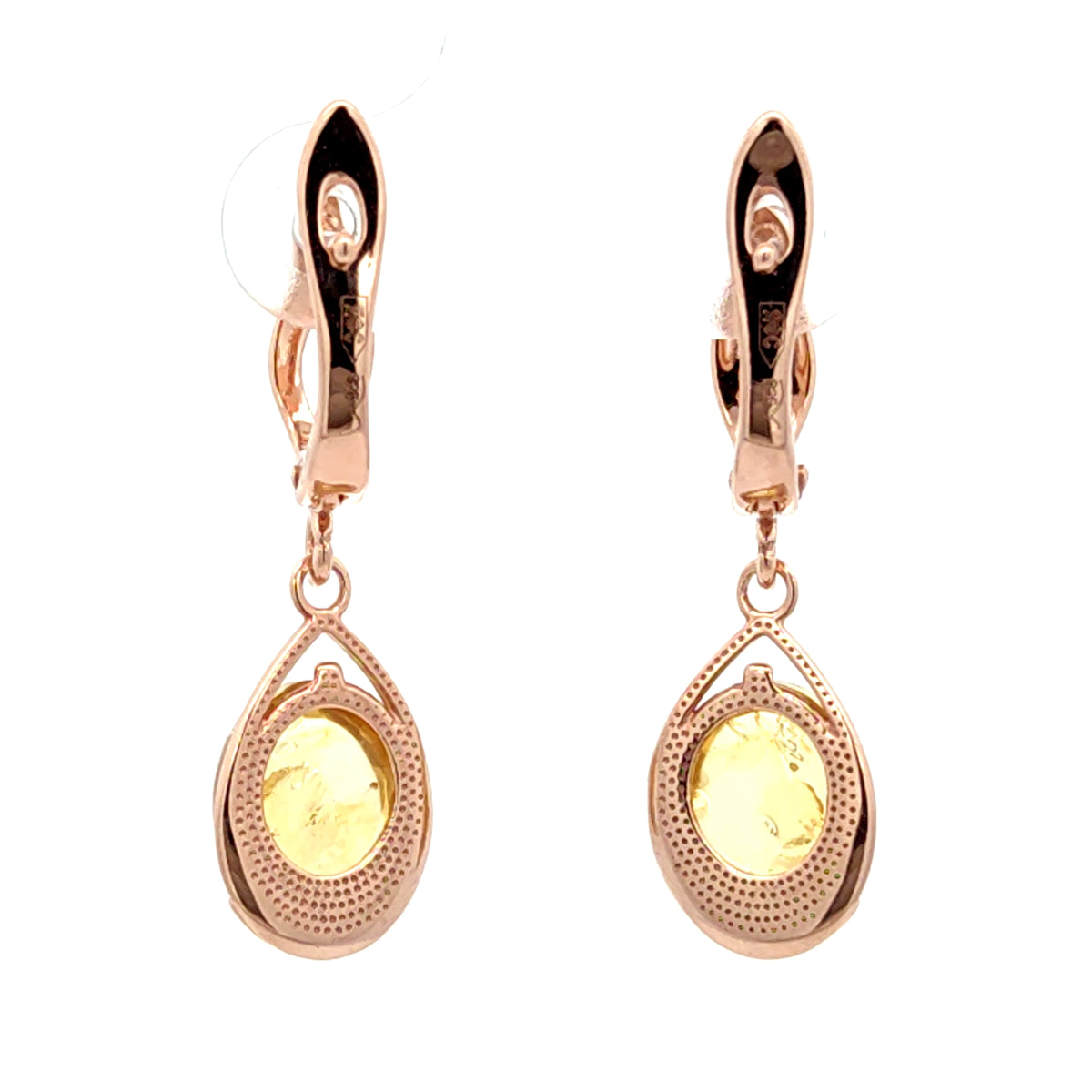 Honey Baltic Amber Teardrop Drop Earrings