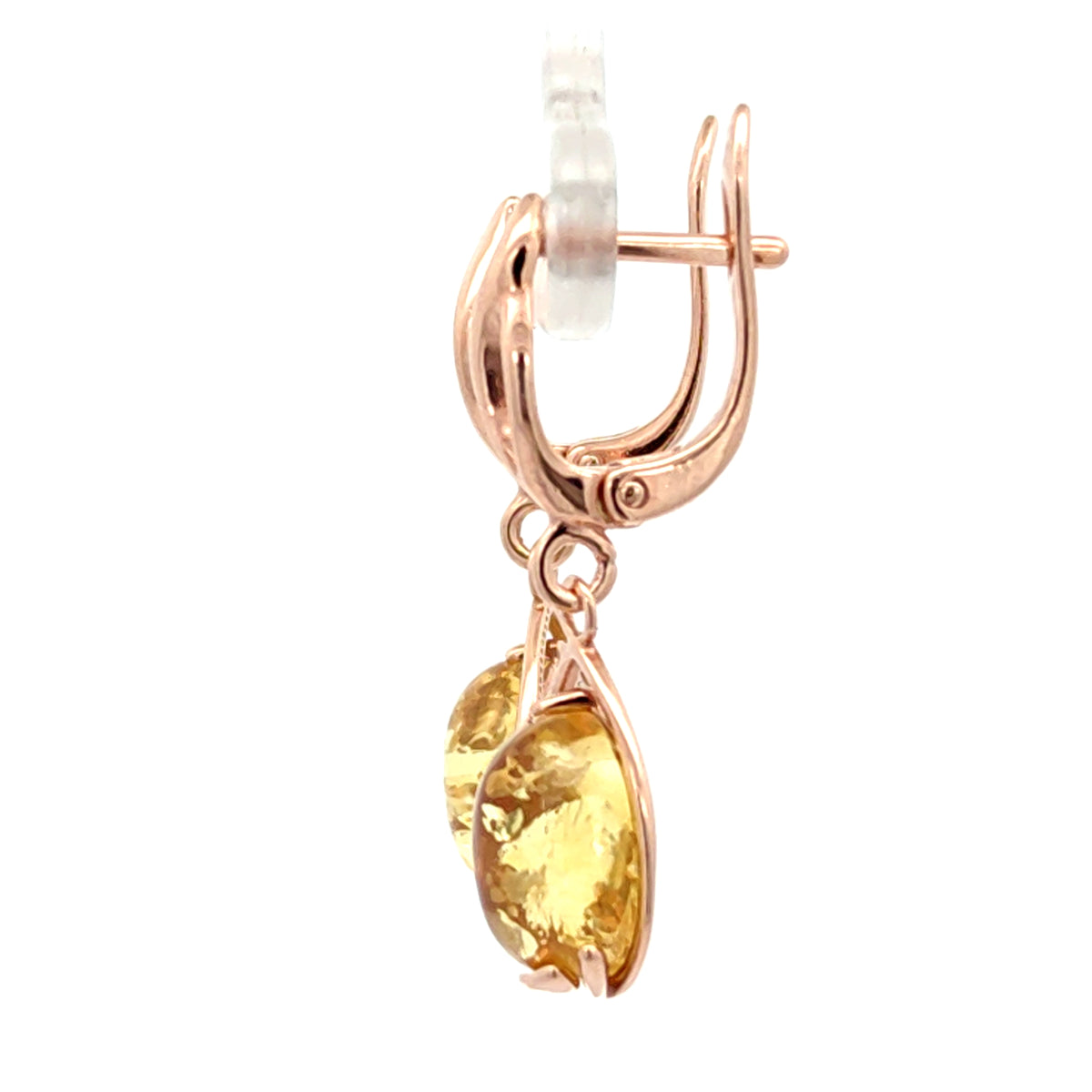 Honey Baltic Amber Teardrop Drop Earrings