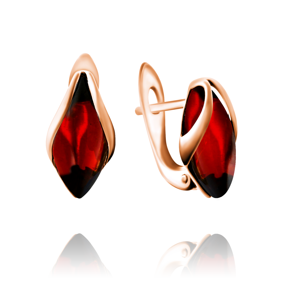 Petite Baltic Amber Leverback Earrings