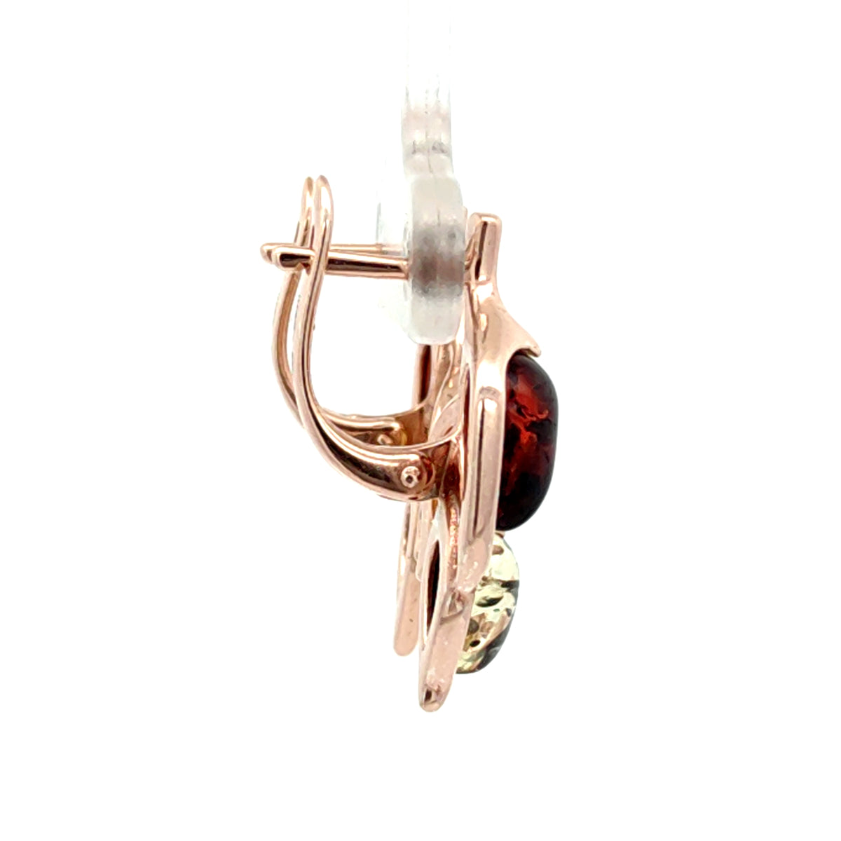 Multicolor Baltic Amber Triple Drop Earrings