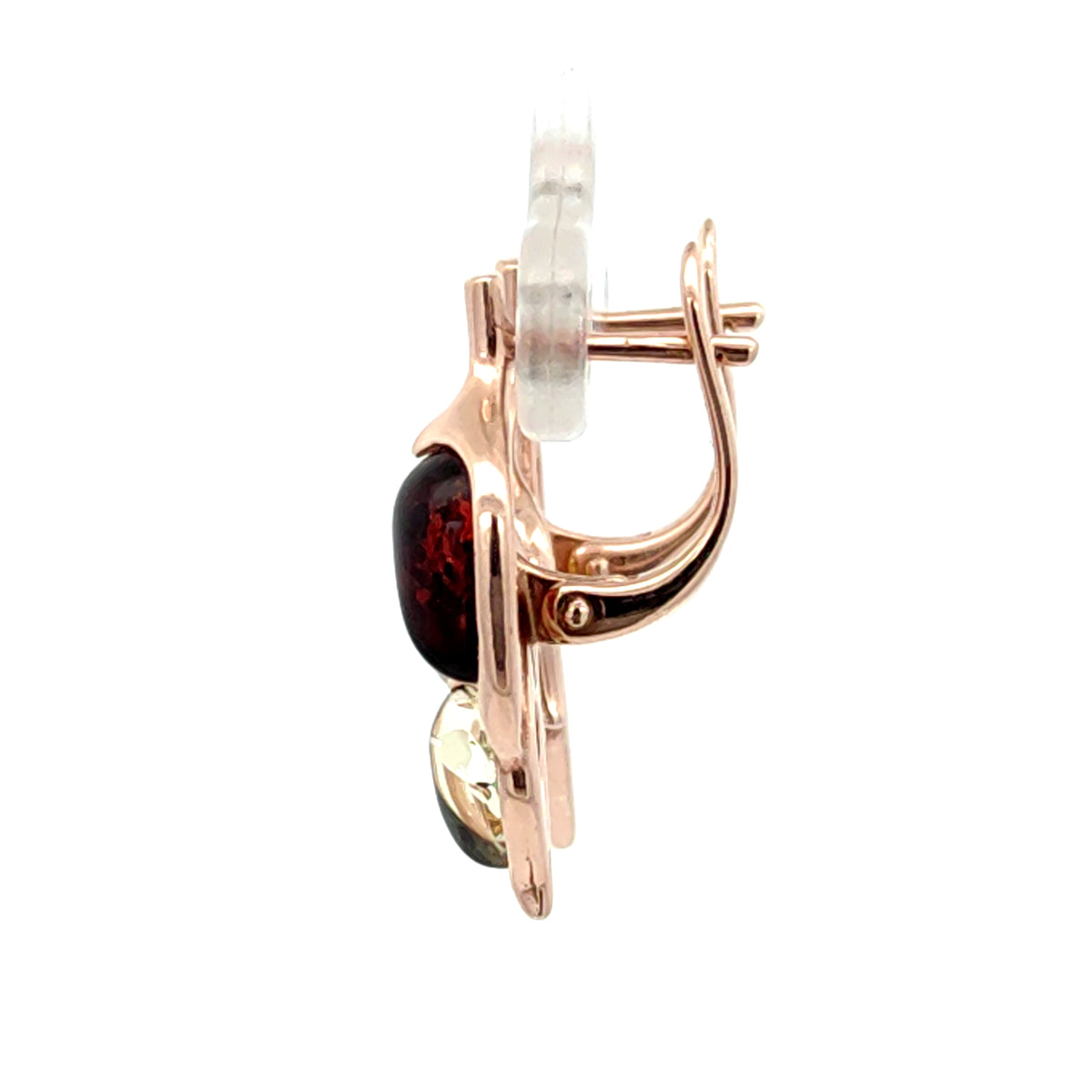 Multicolor Baltic Amber Triple Drop Earrings