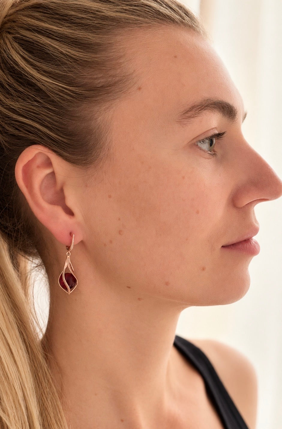 Sculptural Baltic Amber Drop Earrings