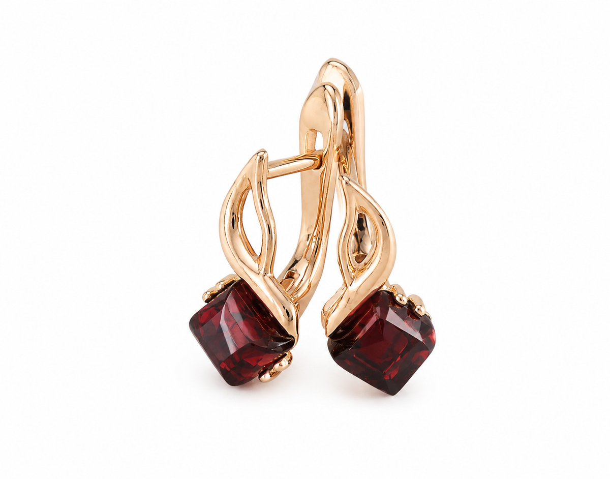 Faceted Cognac Baltic Amber Drop Earrings