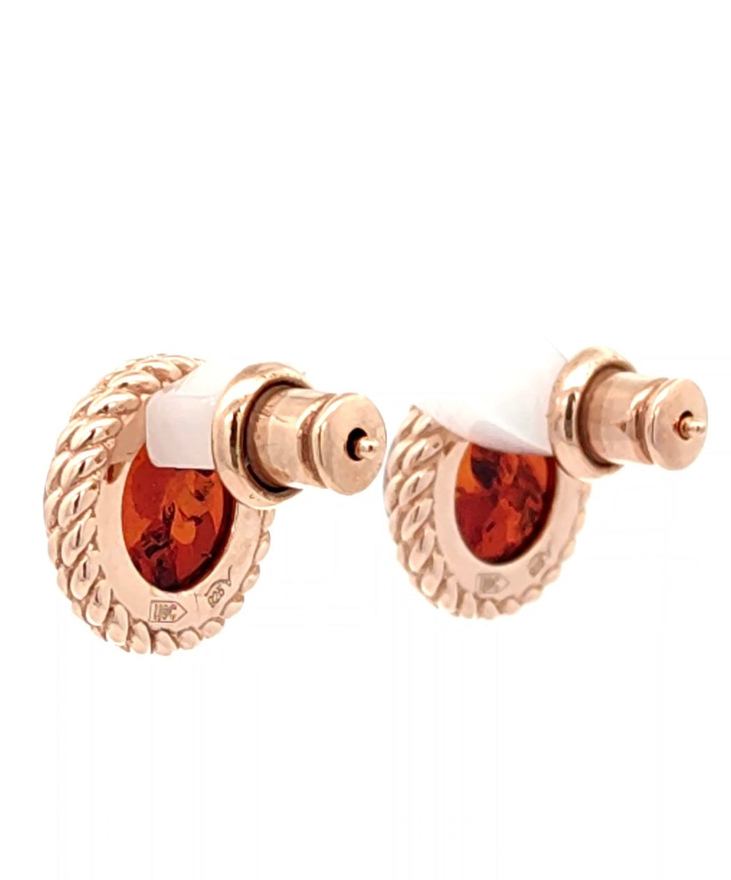 Baltic Amber Round Stud Earrings – Honey & Cognac