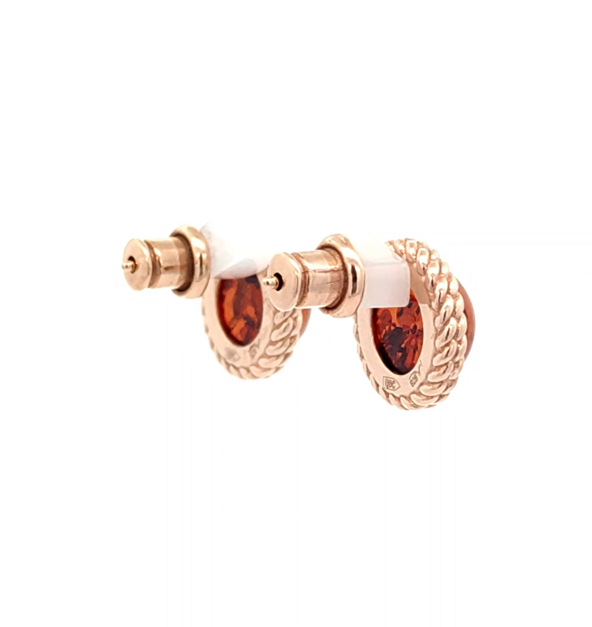 Baltic Amber Round Stud Earrings – Honey & Cognac
