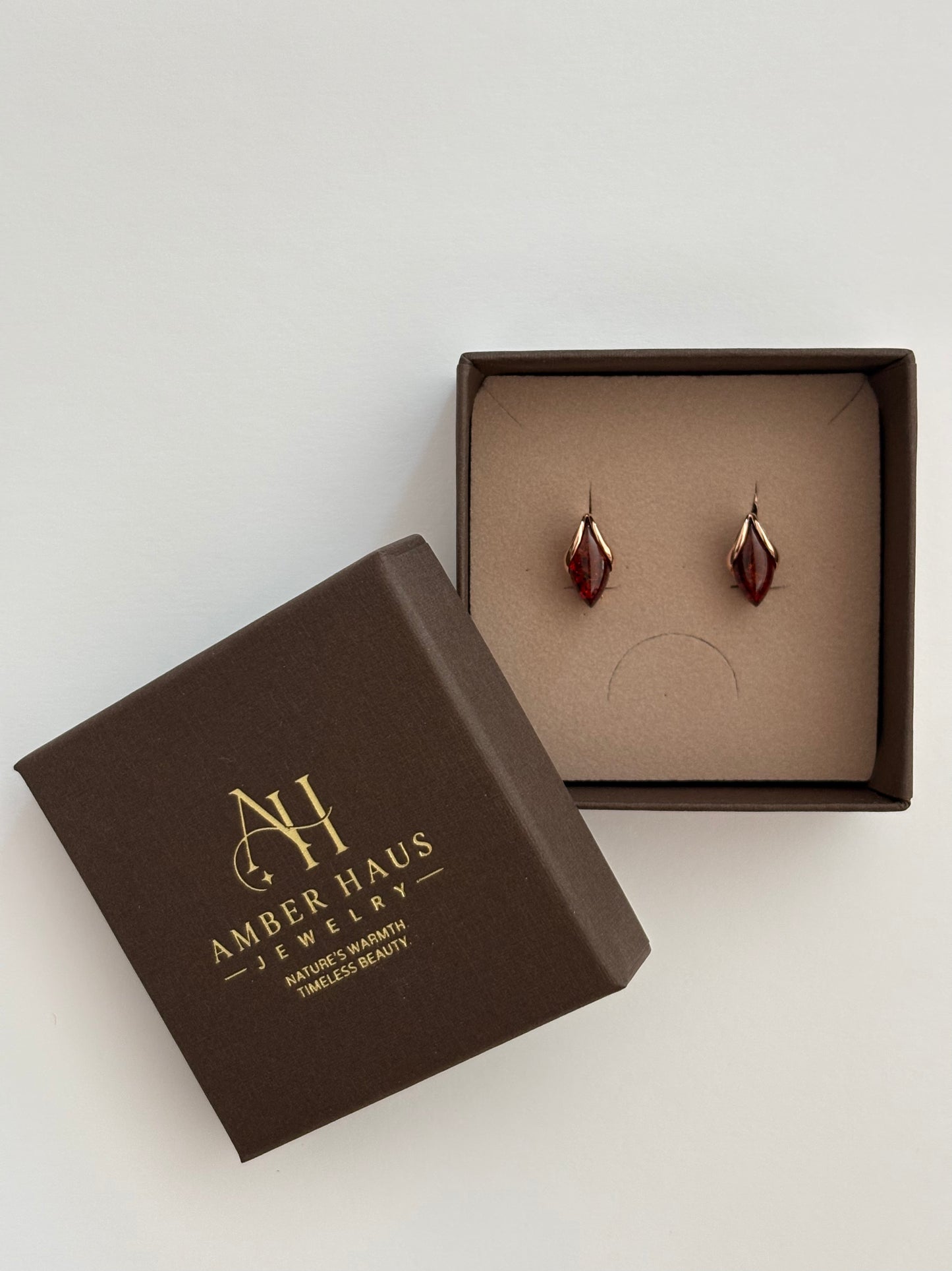 Petite Baltic Amber Leverback Earrings