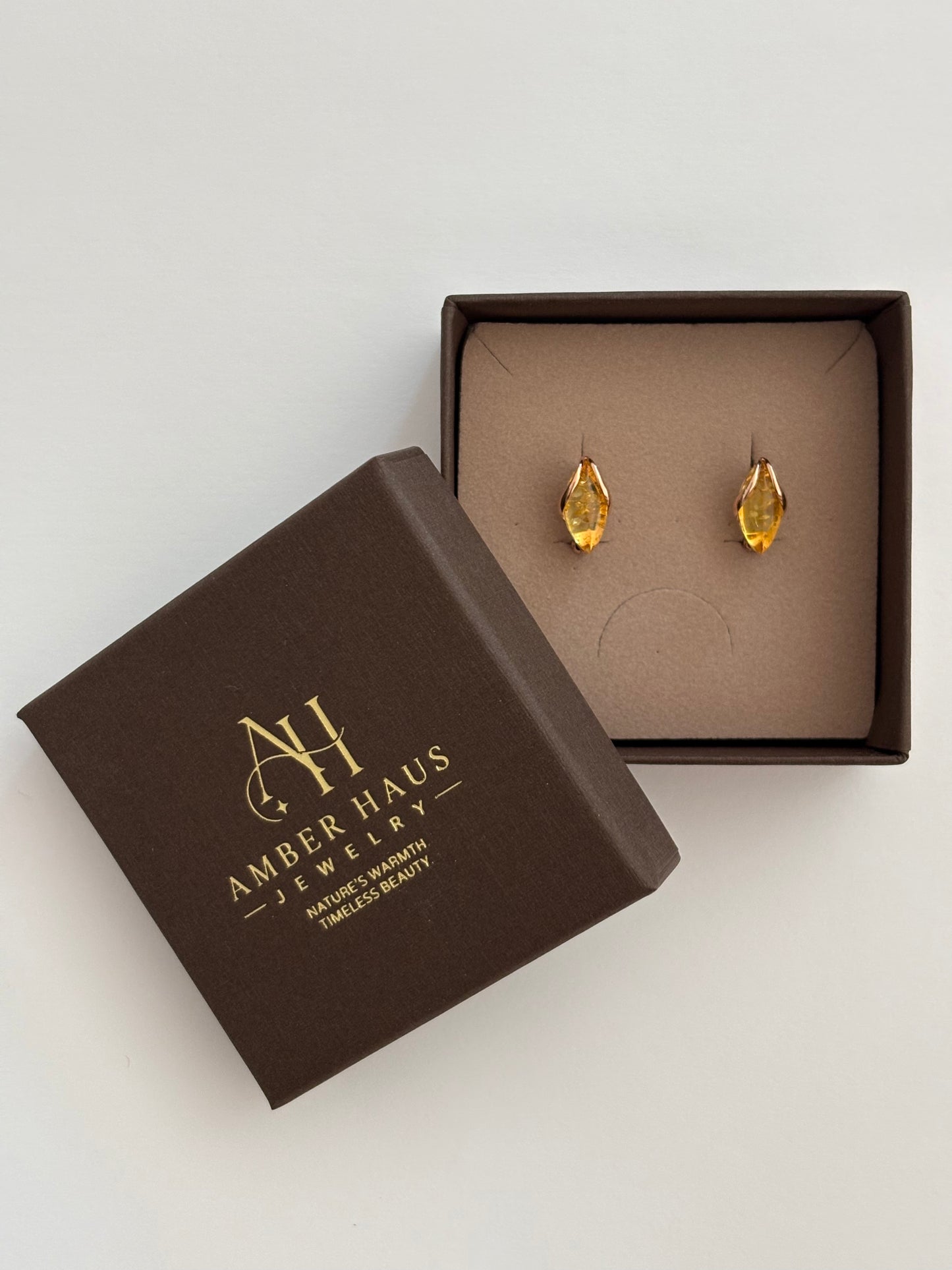 Petite Baltic Amber Leverback Earrings