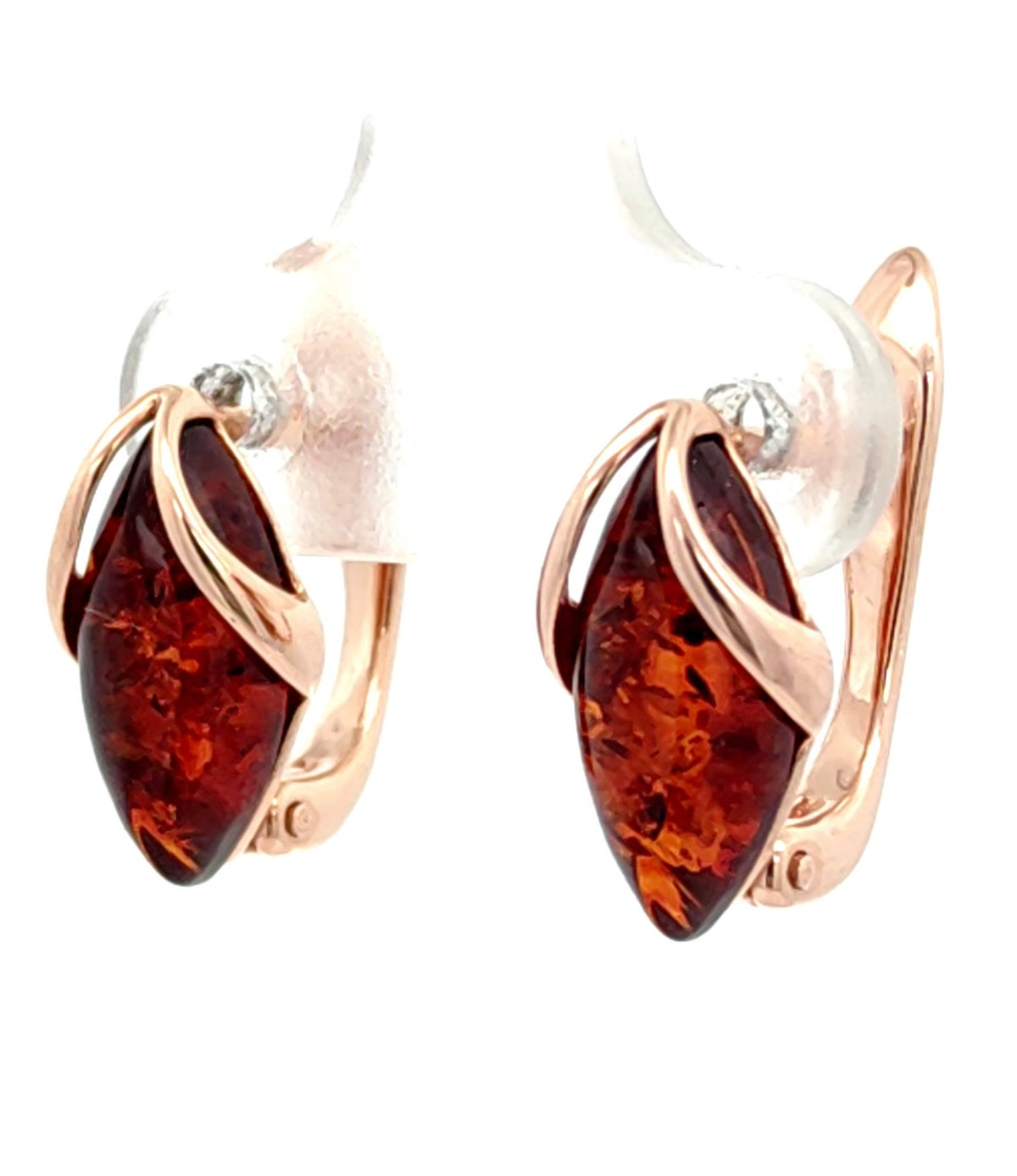 Petite Baltic Amber Leverback Earrings