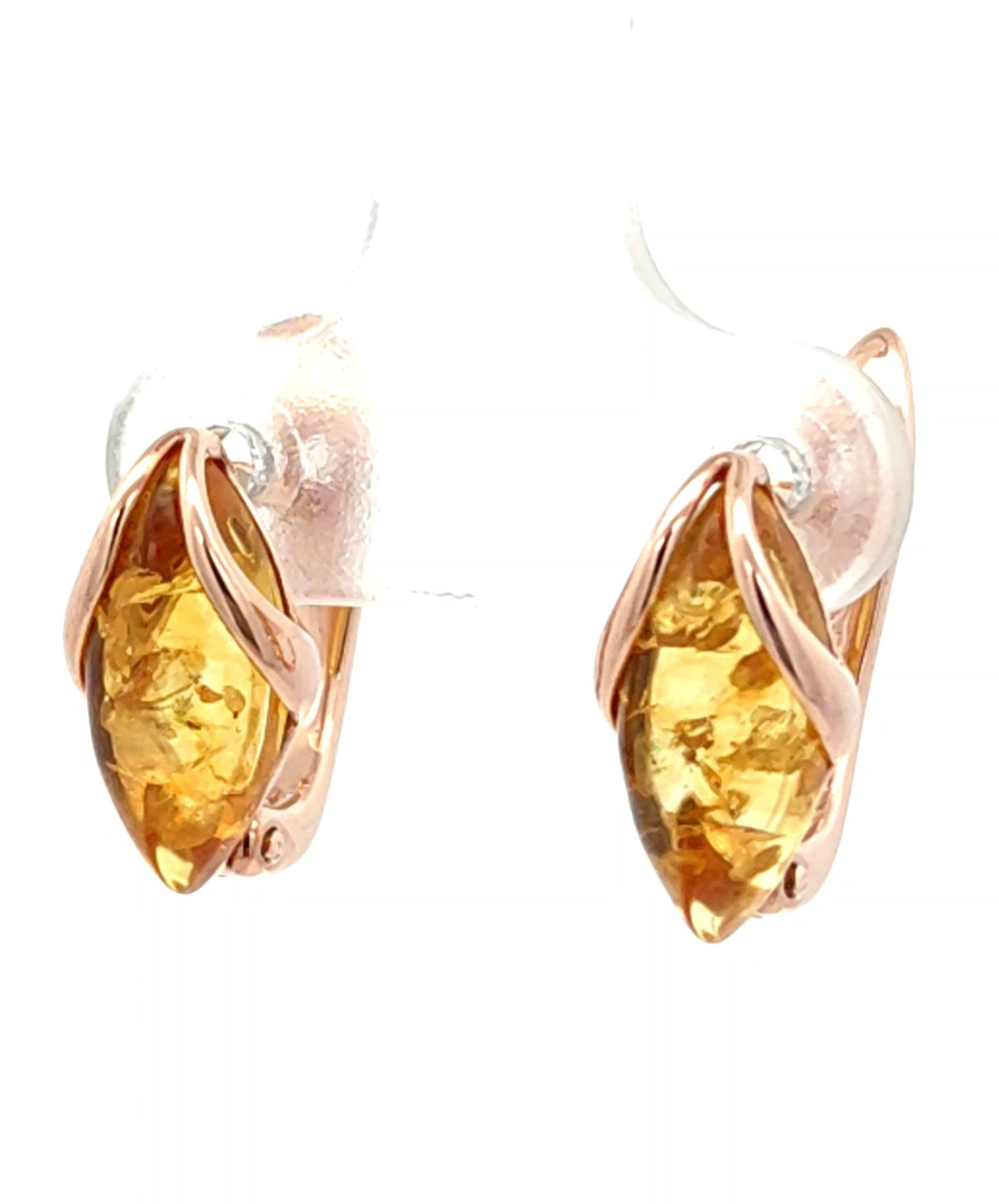 Petite Baltic Amber Leverback Earrings