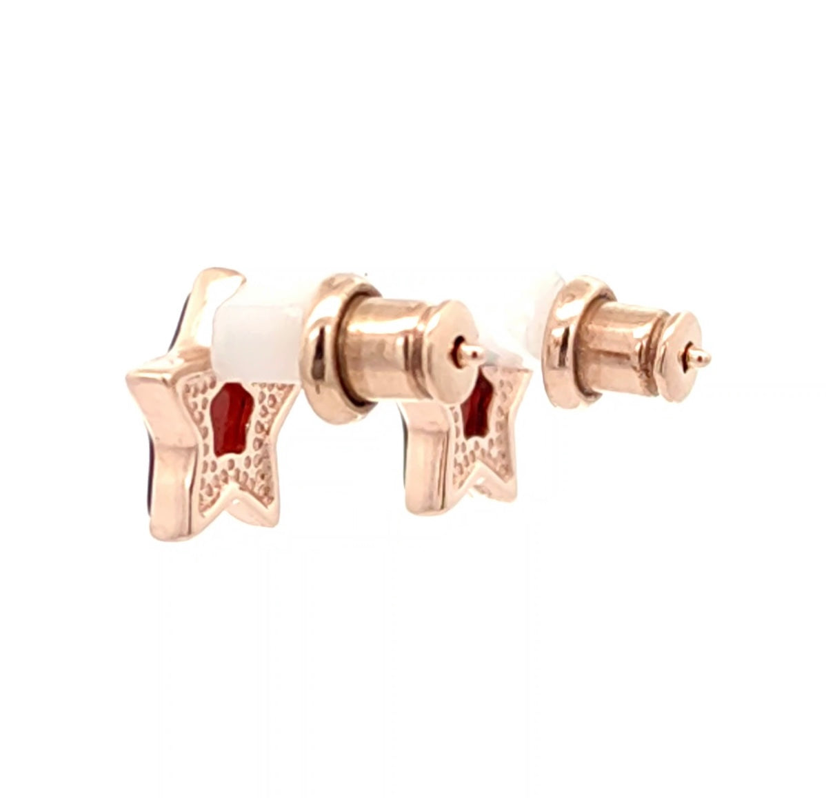 Cognac Baltic Amber Star Stud Earrings