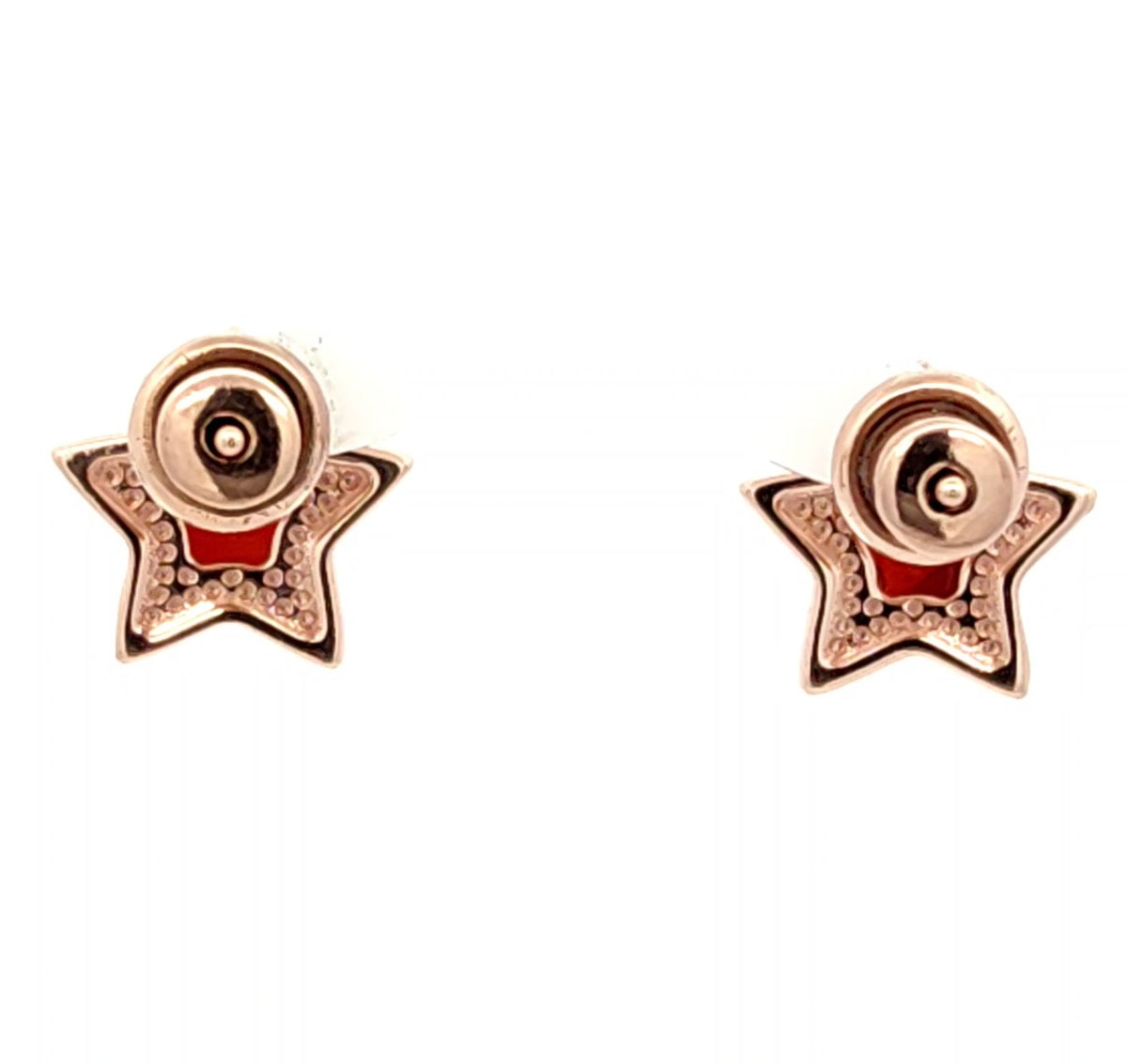 Cognac Baltic Amber Star Stud Earrings