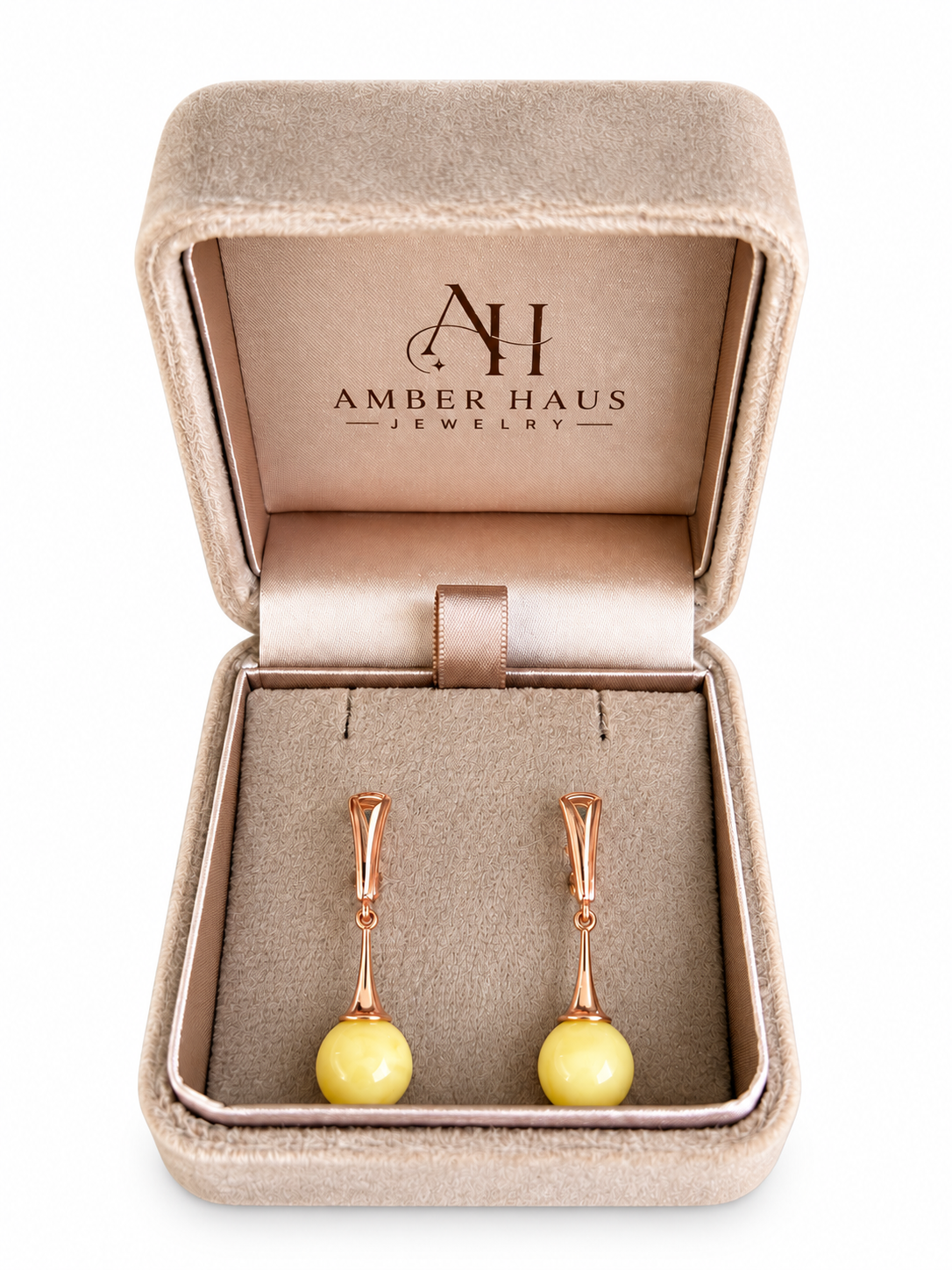Light Honey Baltic Amber Long Drop Earrings