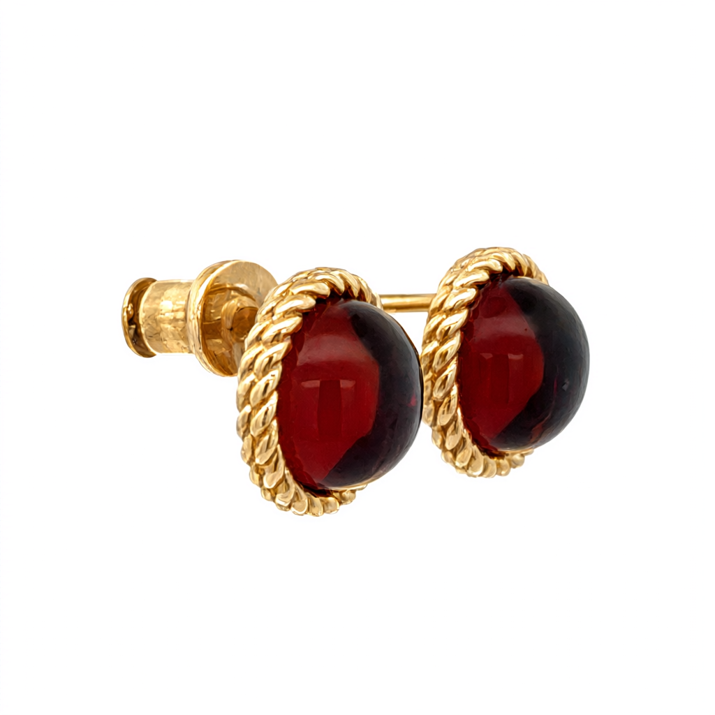 Baltic Amber Round Stud Earrings – Honey & Cognac