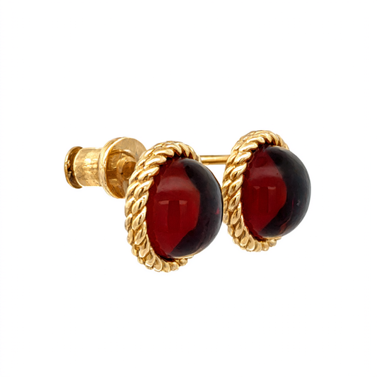 Baltic Amber Round Stud Earrings – Honey & Cognac